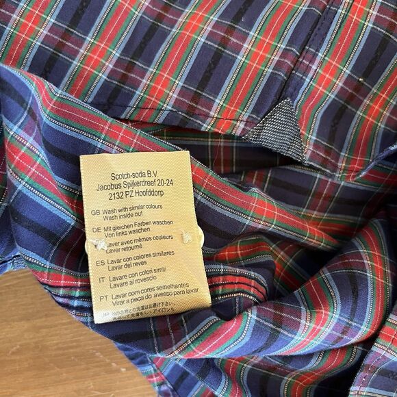 Scotch & Soda Men’s Button Up Shirt Size L Plaid Long Sleeve Preppy Classic - Picture 12 of 14